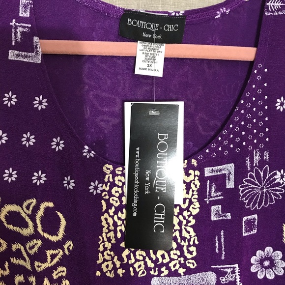 Boutique chic 2X Plus Size Blouse Top Paisley Multicolor Sleeveless NWT Weekend - Picture 6 of 14